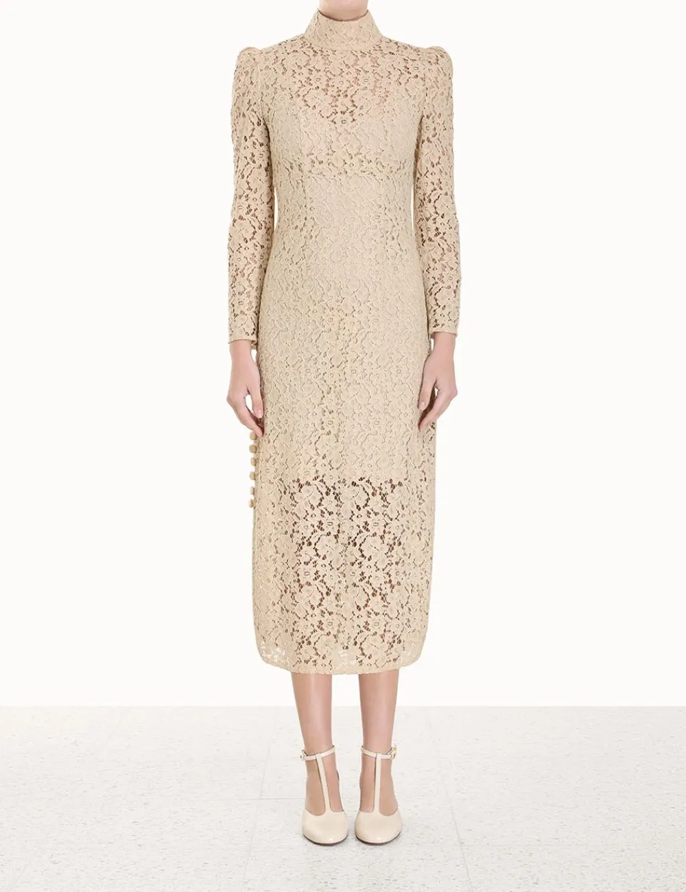 ZIMMERMANN Sensory Lace Midi Dress-Women Dresses