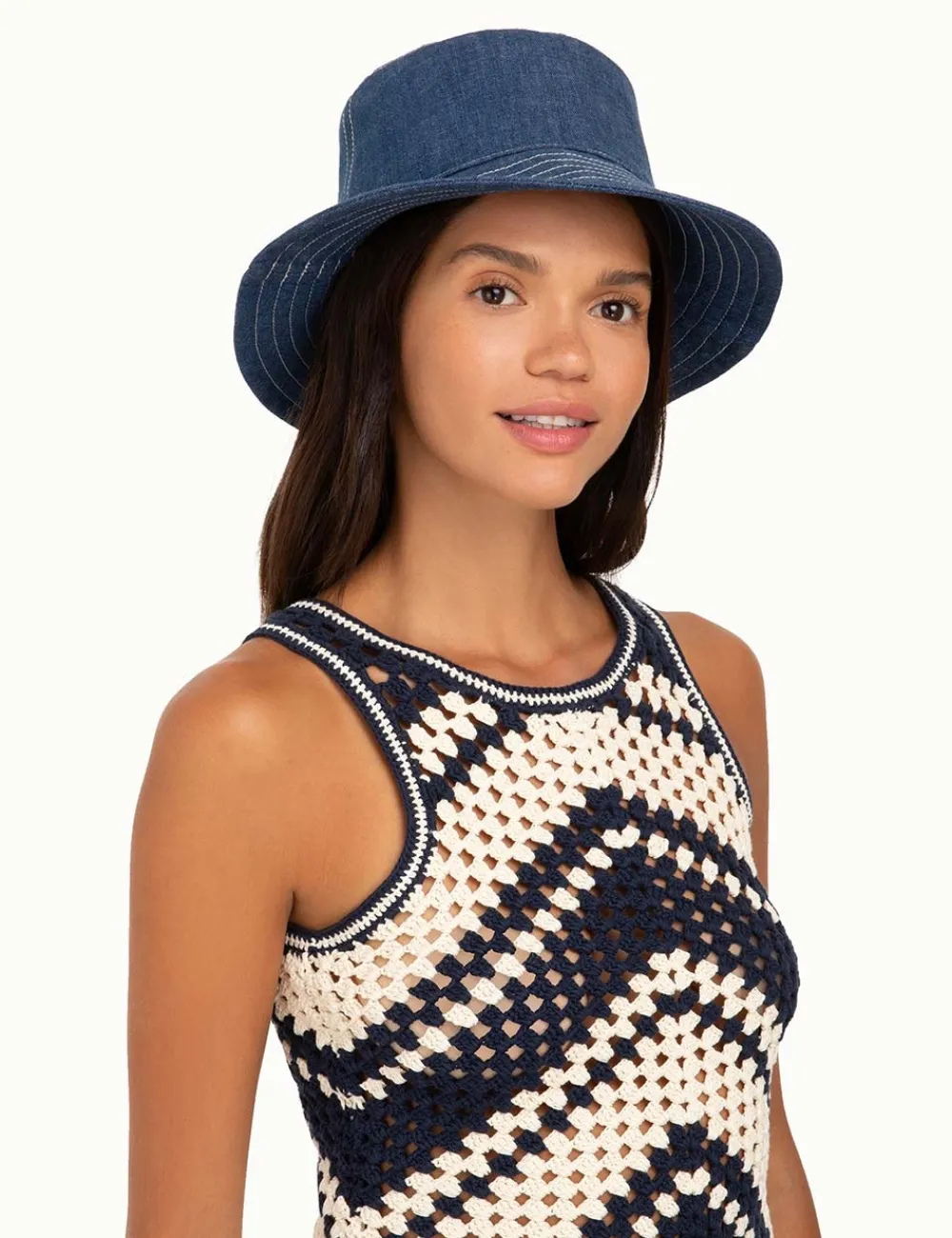 ZIMMERMANN Denim Bucket Hat-Women Accessories