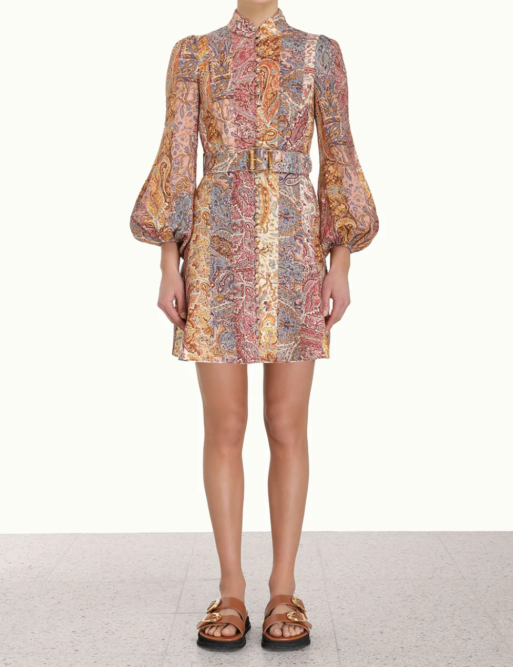 ZIMMERMANN Luminosity Belted Mini Dress-Women Clothing