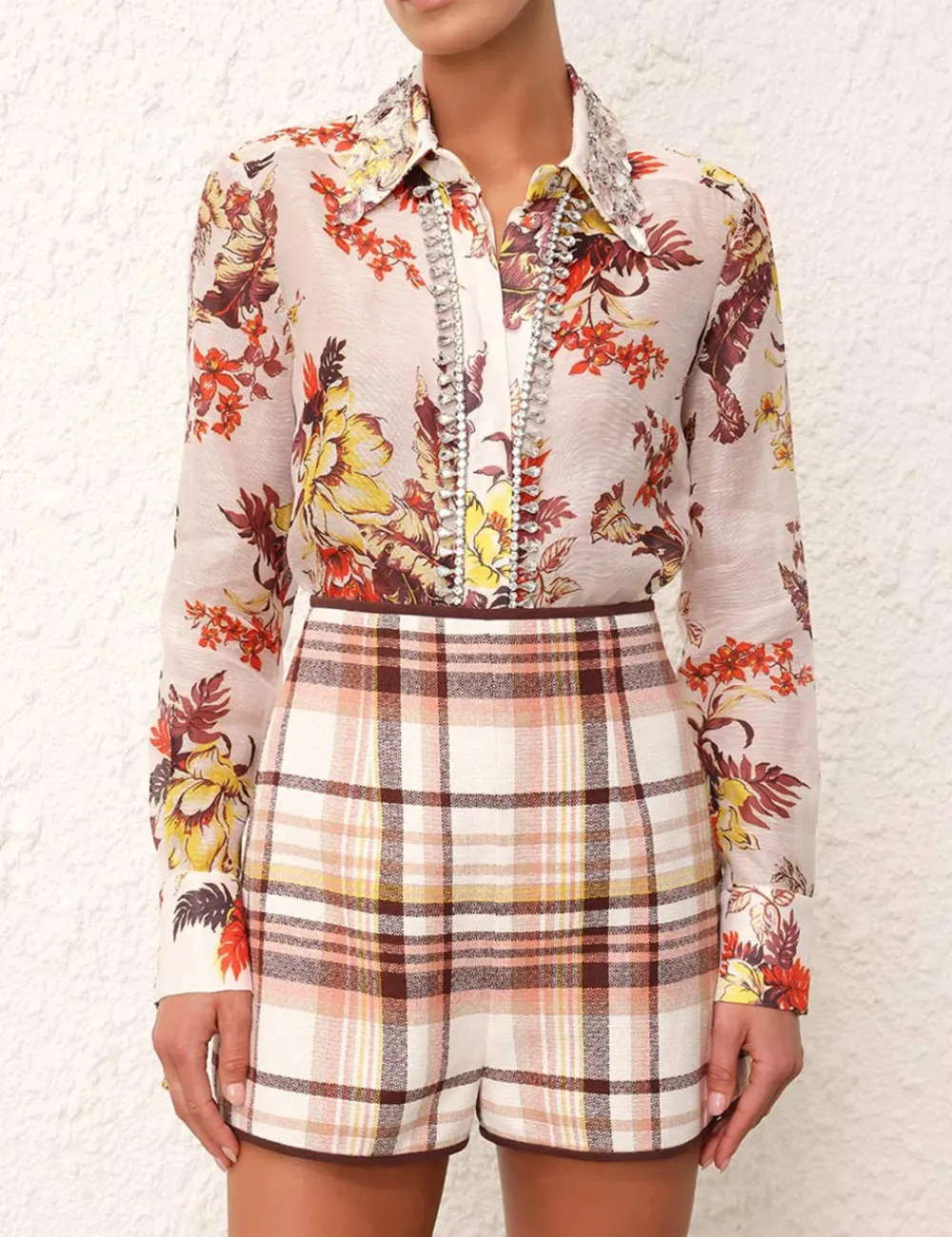 ZIMMERMANN Matchmaker Check Dance Short-Women Shorts & Pants