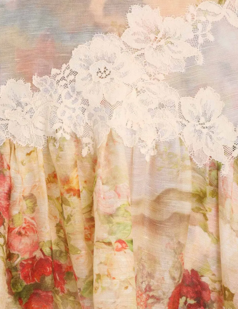 ZIMMERMANN Luminosity Lace Spliced Skirt-Women Clothing