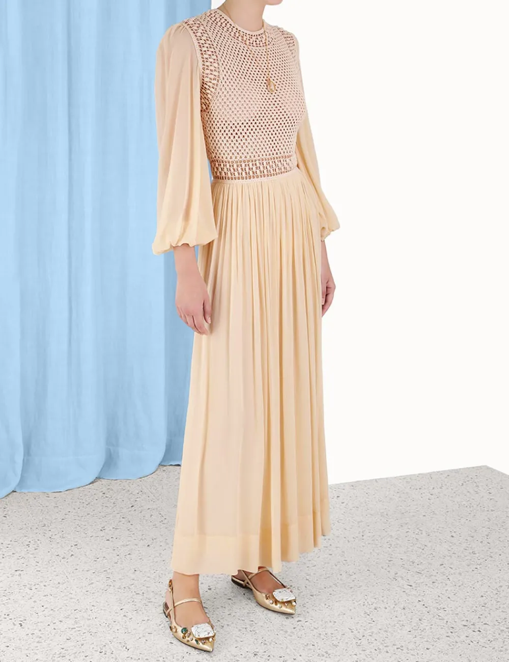 ZIMMERMANN Luminosity Crochet Bodice Midi-Women Clothing