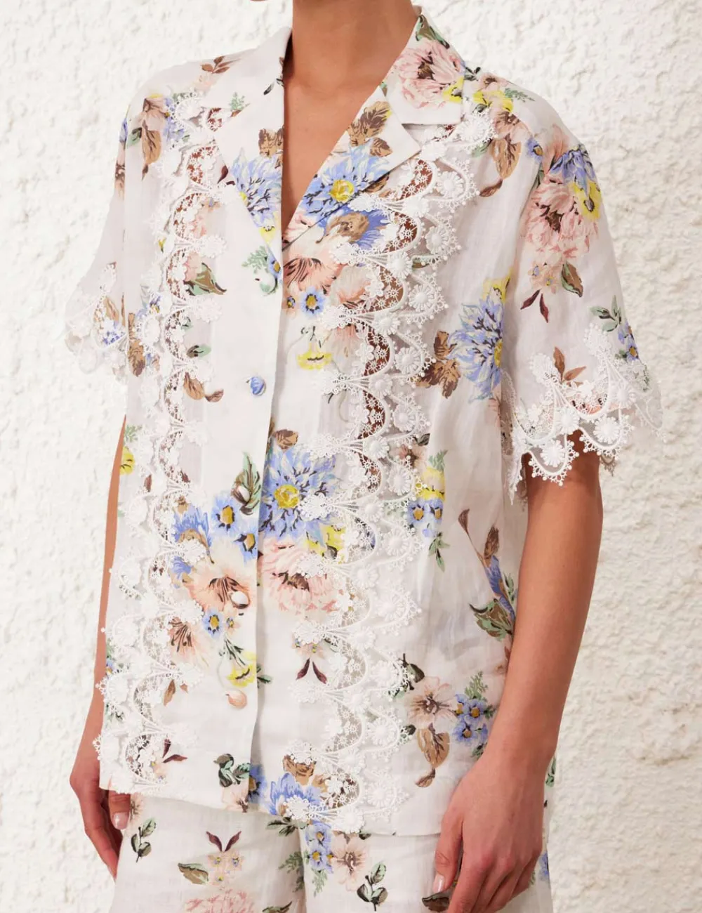 ZIMMERMANN Applique Oversized Shirt-Women Tops