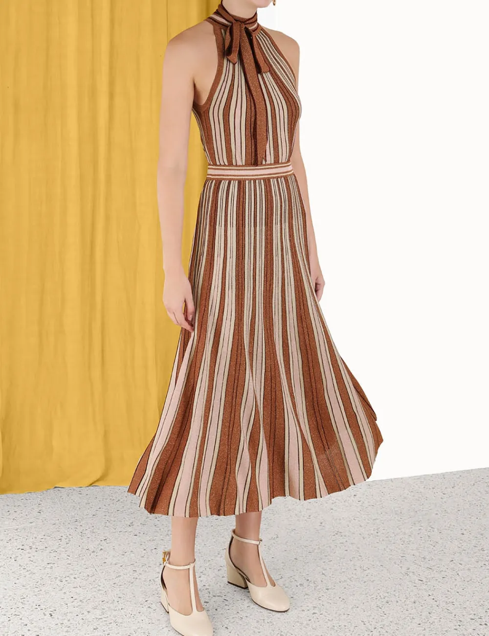 ZIMMERMANN Luminosity Lurex Stripe Skirt-Women Luminosity
