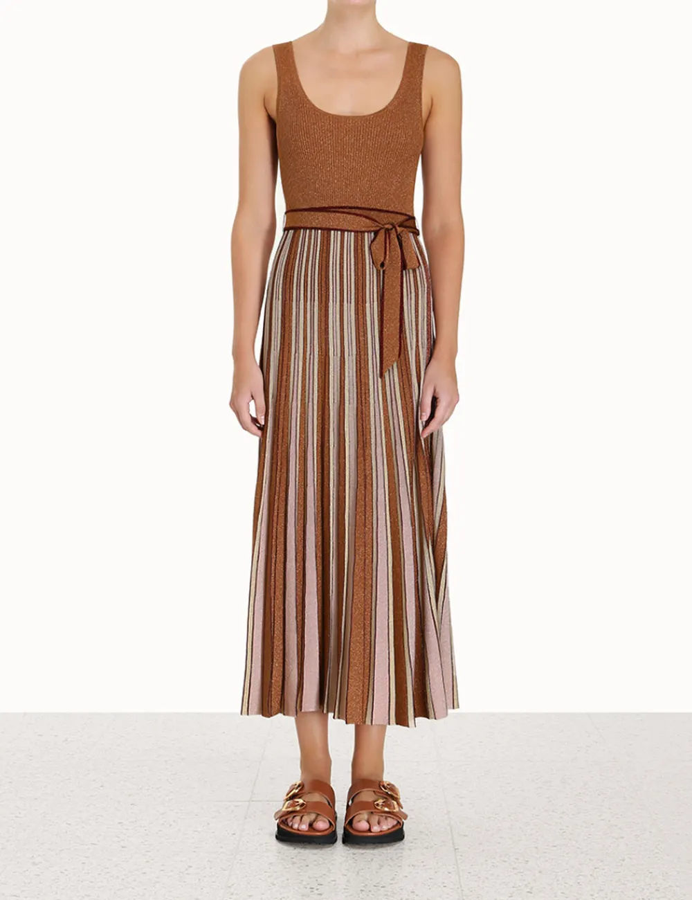 ZIMMERMANN Luminosity Lurex Scoop Dress-Women Knitwear