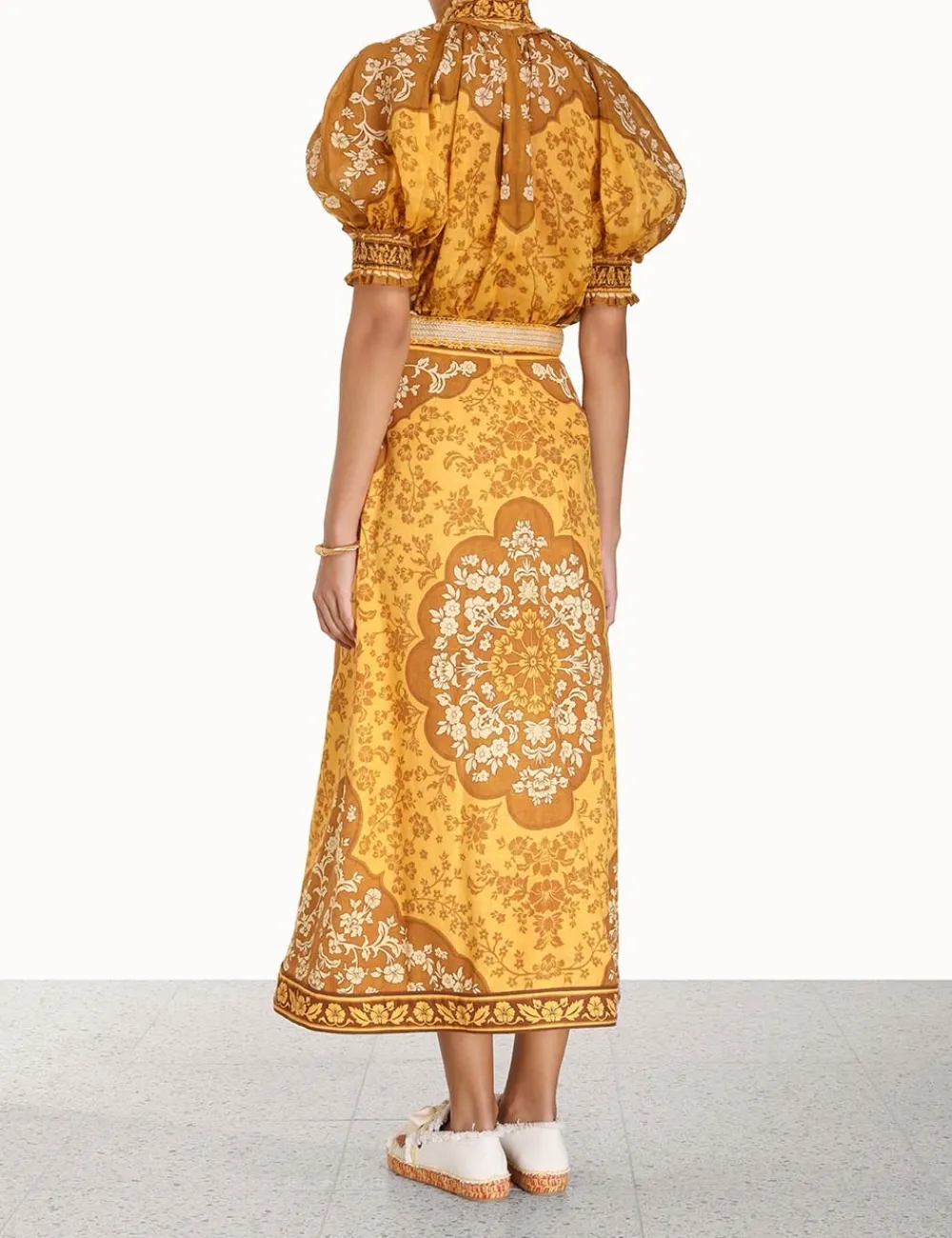 ZIMMERMANN Raie Short Sleeve Blouse-Women Tops