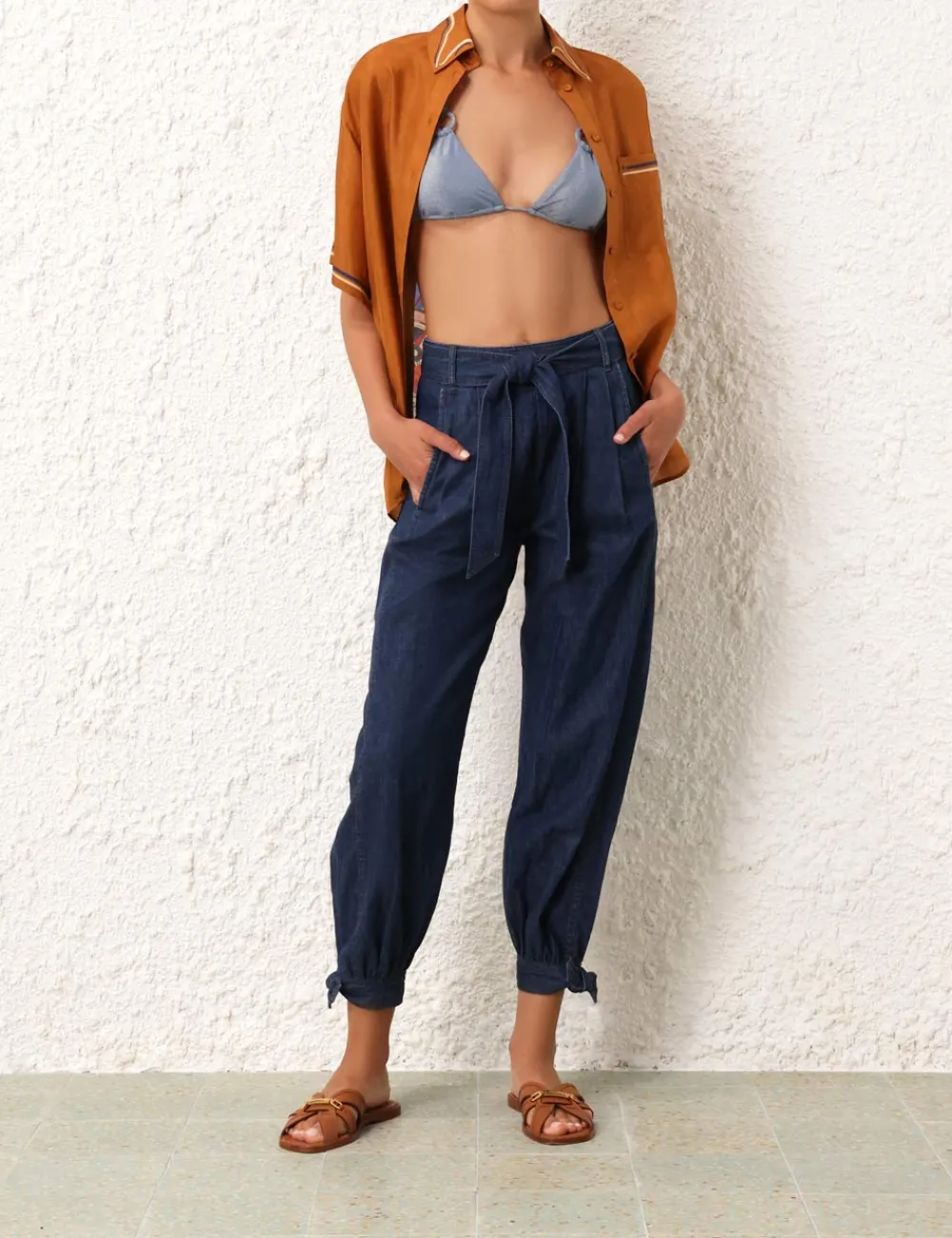 ZIMMERMANN Alight Denim Harem Pant-Women Clothing