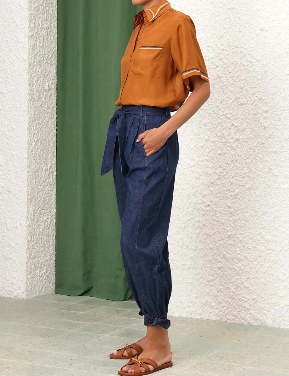 ZIMMERMANN Alight Denim Harem Pant-Women Clothing