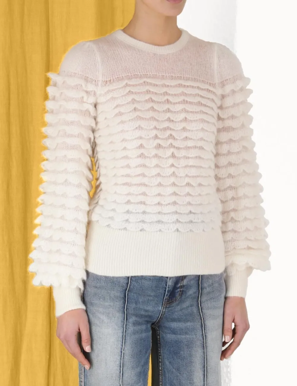 ZIMMERMANN Luminosity Scallop Sweater-Women Clothing