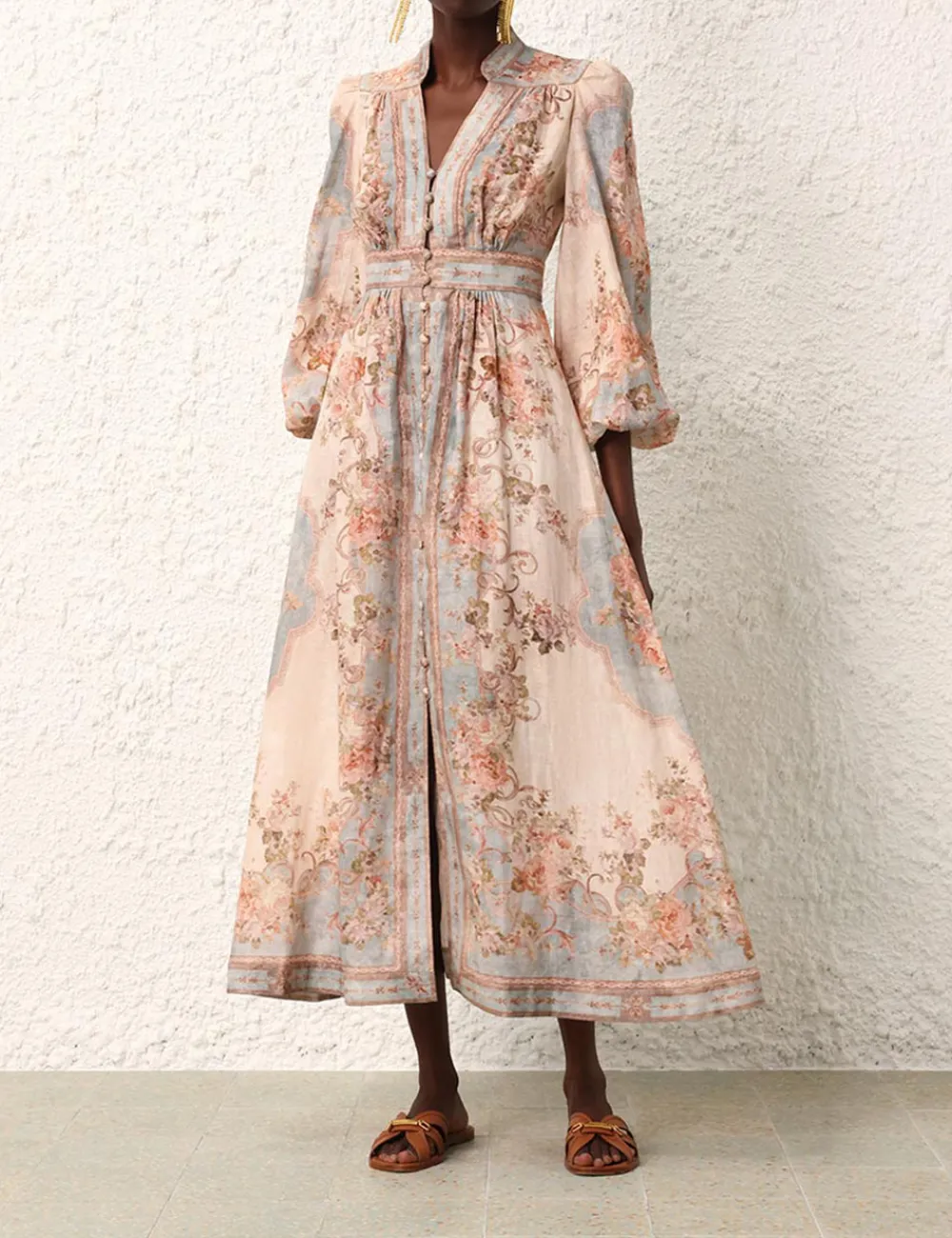 ZIMMERMANN August Plunge Midi Dress-Women Dresses & Coverups