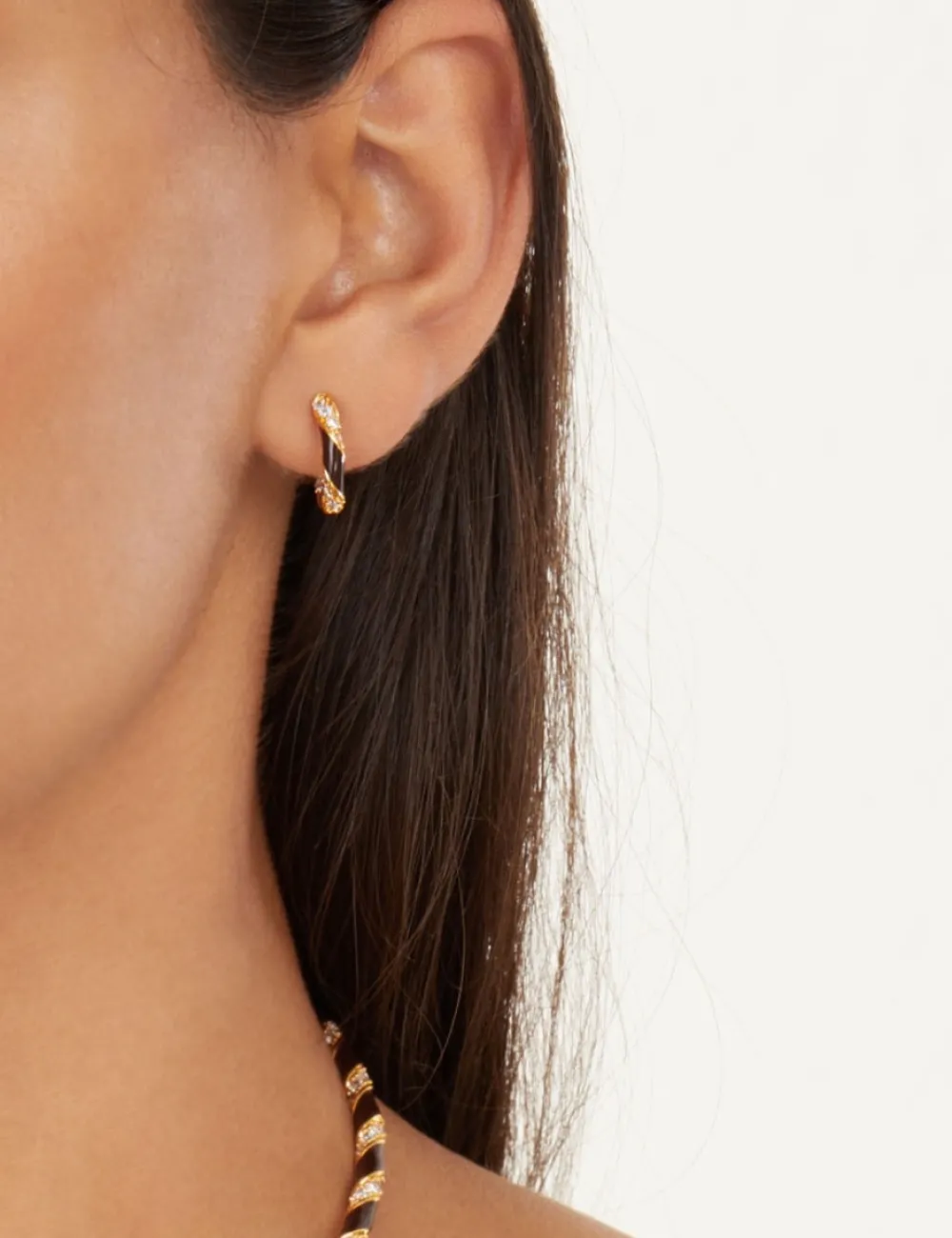 ZIMMERMANN Candy Stripe Pave Hoops-Women Jewellery