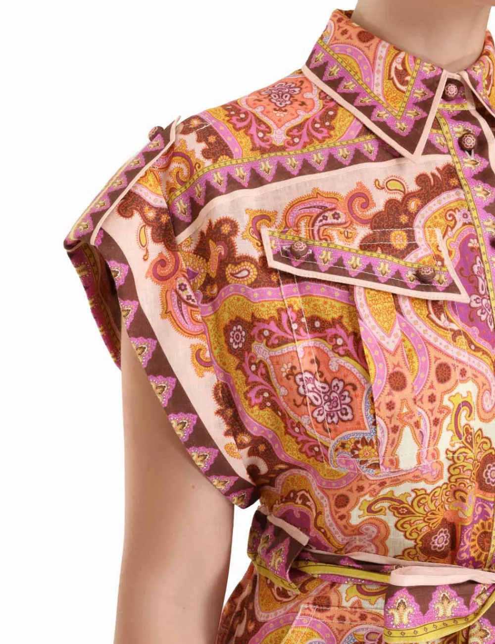 ZIMMERMANN Halcyon Cuffed Playsuit-Women Clothing