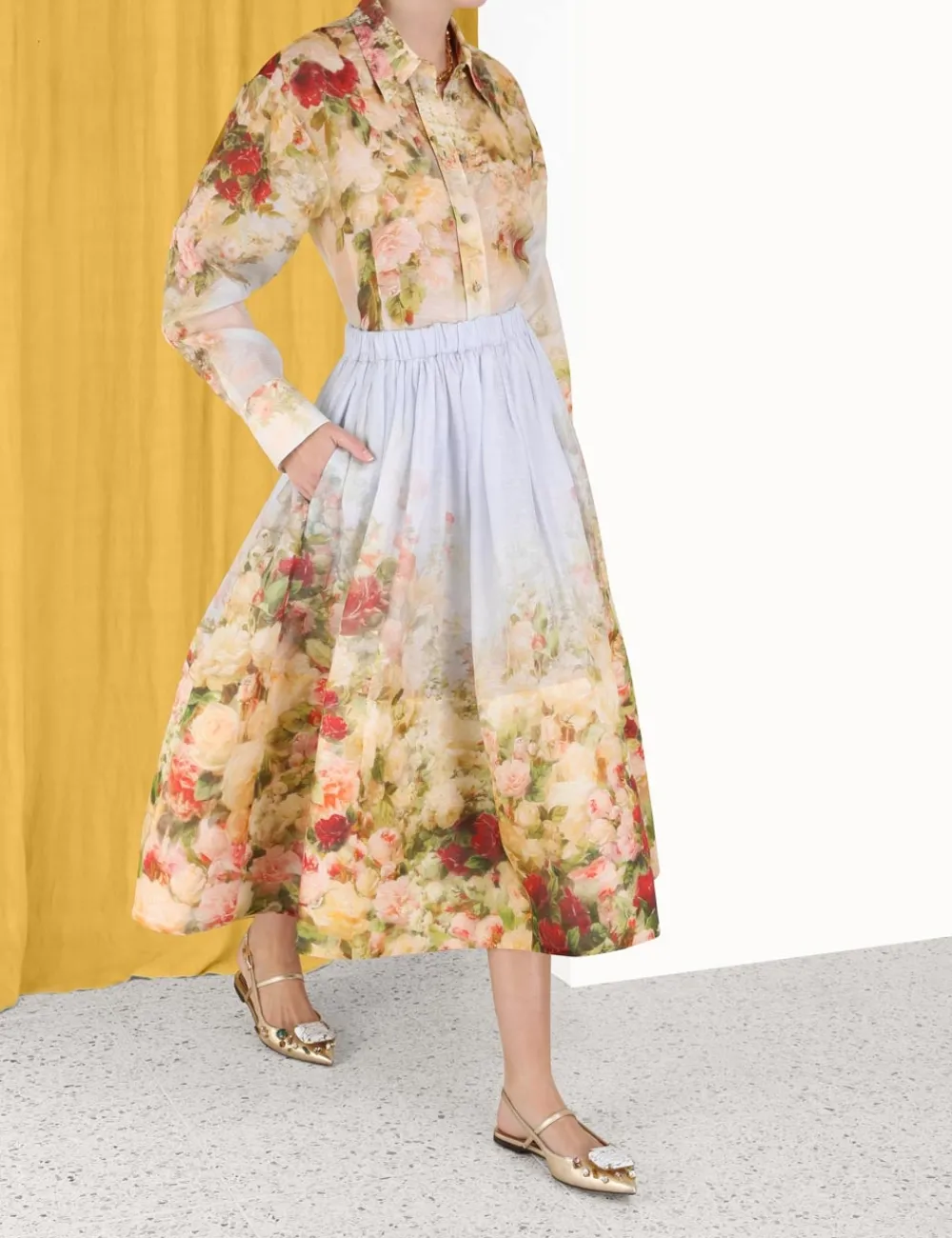 ZIMMERMANN Luminosity Midi Skirt-Women Clothing