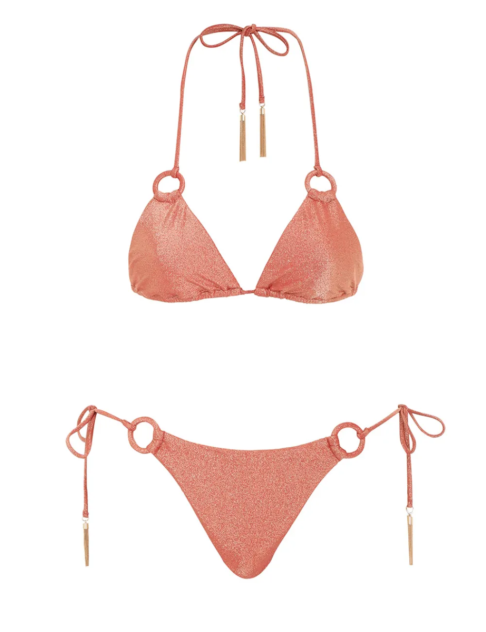 ZIMMERMANN Devi Lurex Ring Tie Bikini-Women Bikinis