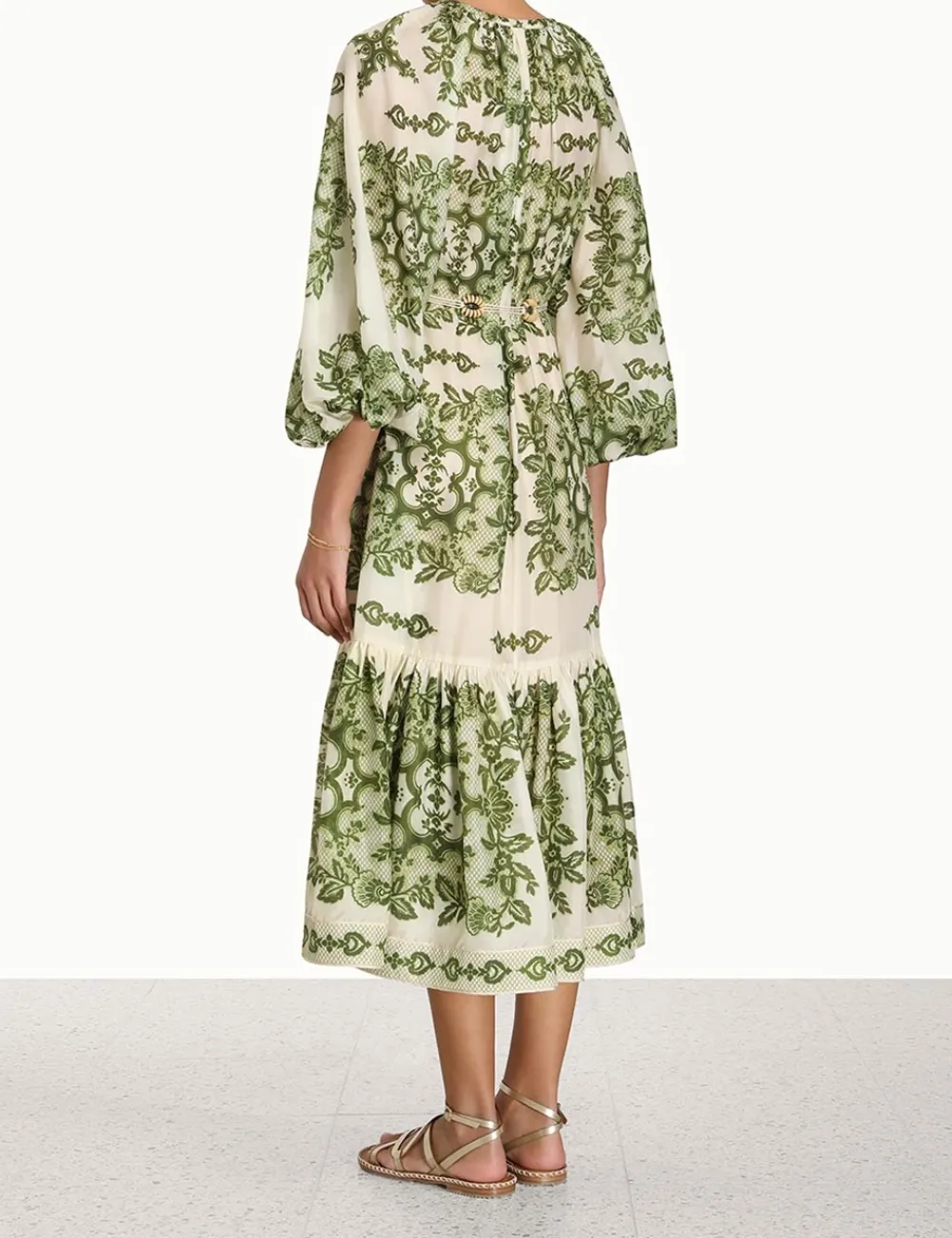 ZIMMERMANN Raie Tiered Billow Midi Dress-Women Dresses & Coverups