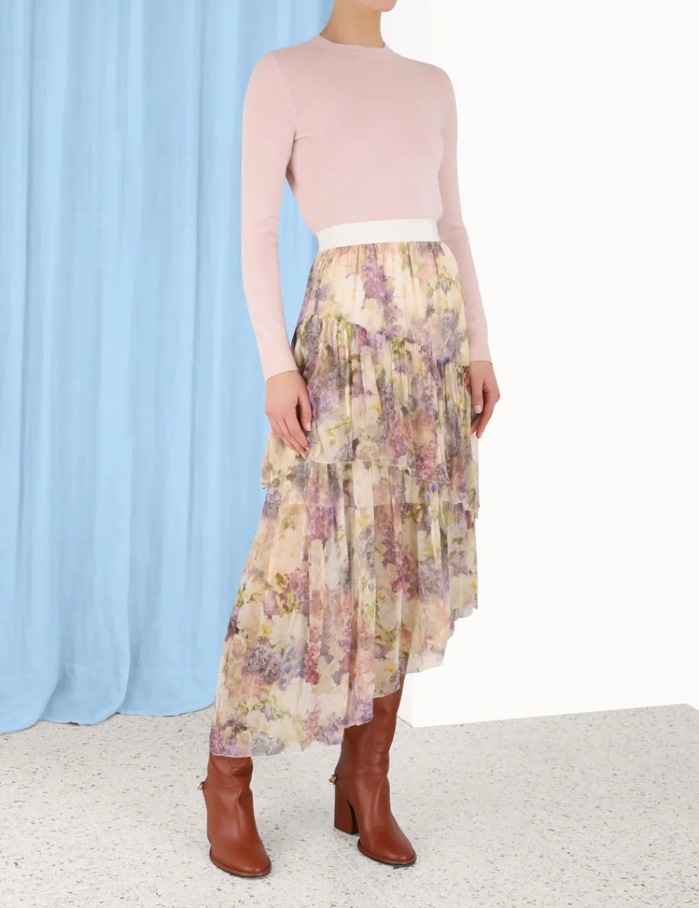 ZIMMERMANN Lyrical Asymmetric Skirt-Women Clothing