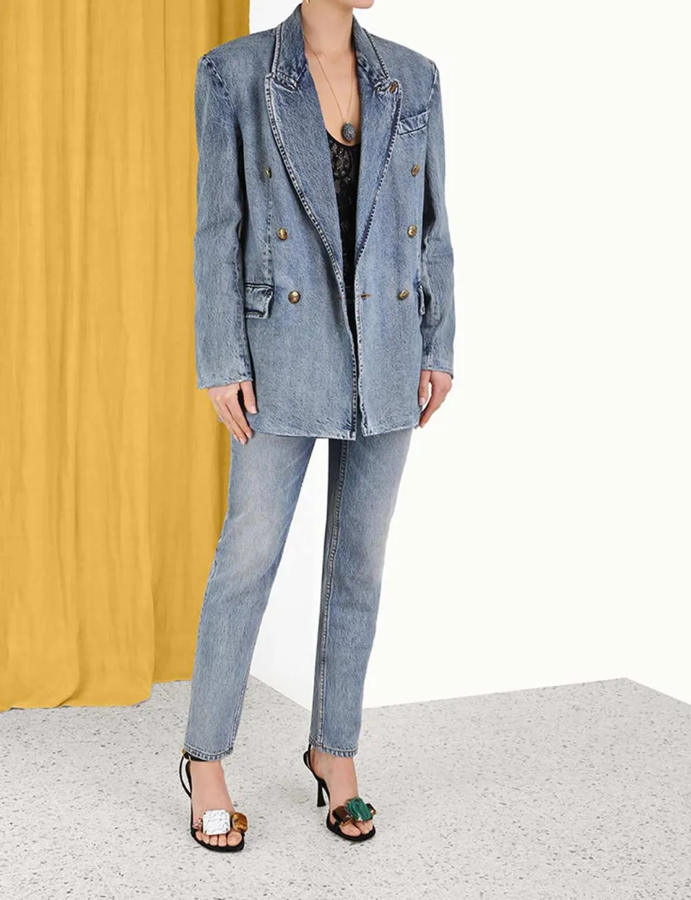ZIMMERMANN Luminosity Denim Blazer-Women Denim