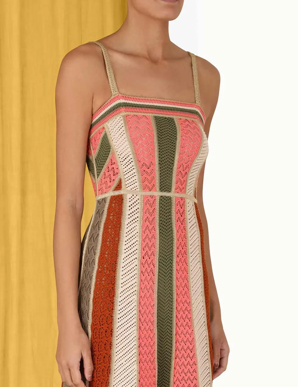 ZIMMERMANN Chintz Panelled Midi Dress-Women Clothing