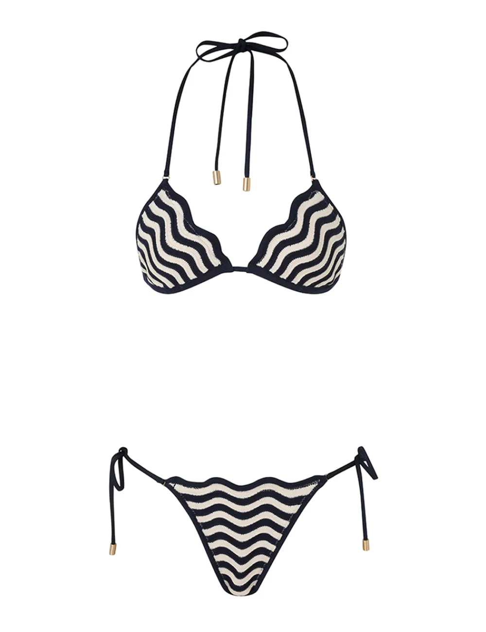 ZIMMERMANN Junie Textured Knit Bikini-Women Bikinis