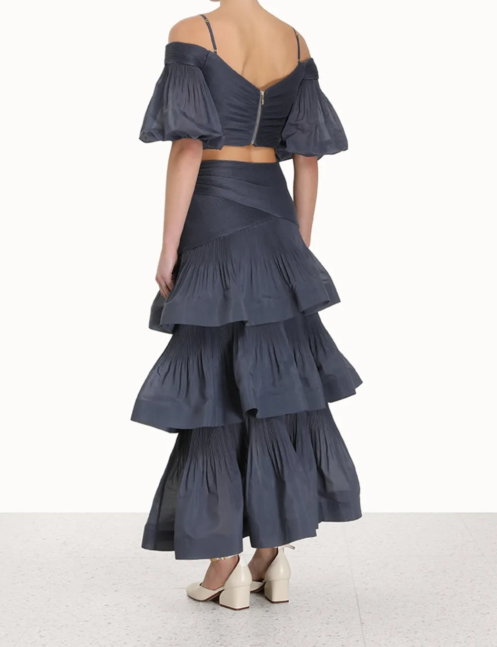 ZIMMERMANN Pleated Tiered Skirt-Women Skirts