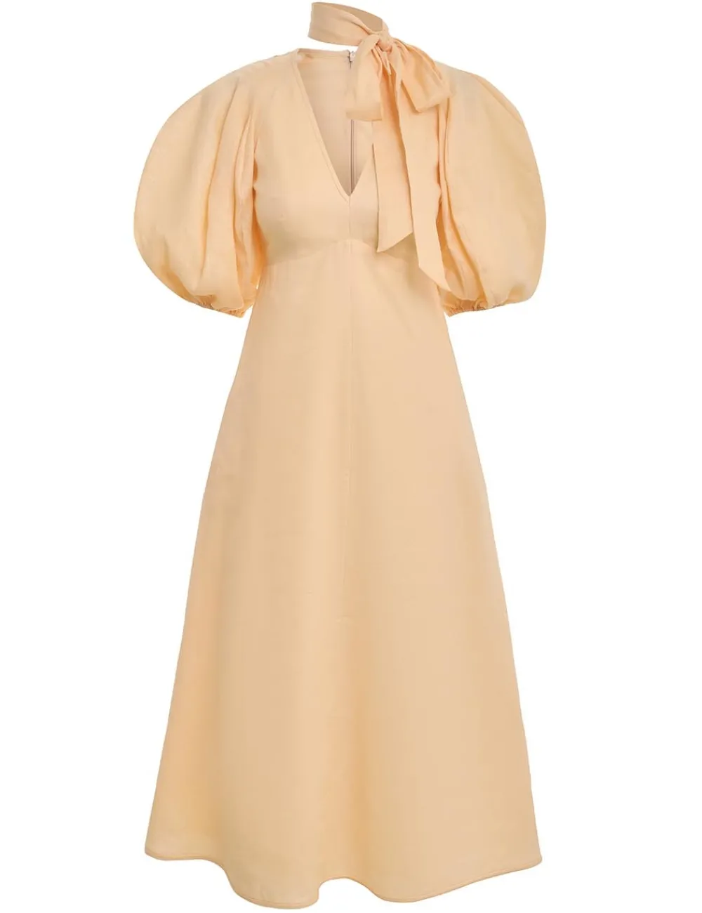 ZIMMERMANN Tie Neck Midi Dress-Women Dresses