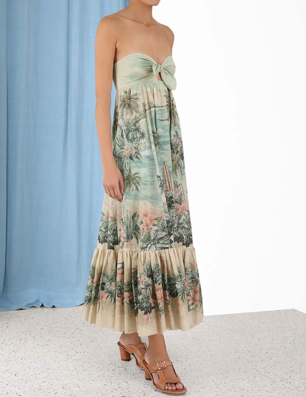 ZIMMERMANN Vacay Strapless Tie Dress-Women Clothing