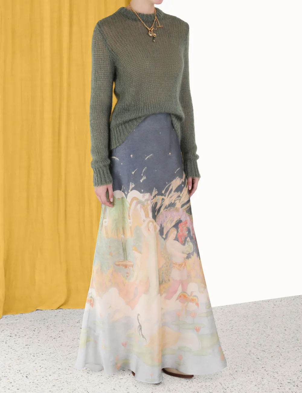 ZIMMERMANN Lyrical Bias Flare Skirt-Women Luminosity