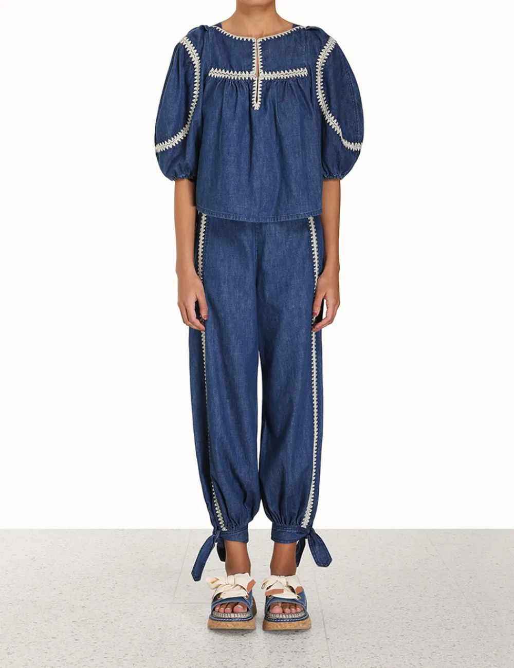 ZIMMERMANN Chintz Denim Harem Pant-Women Shorts & Pants