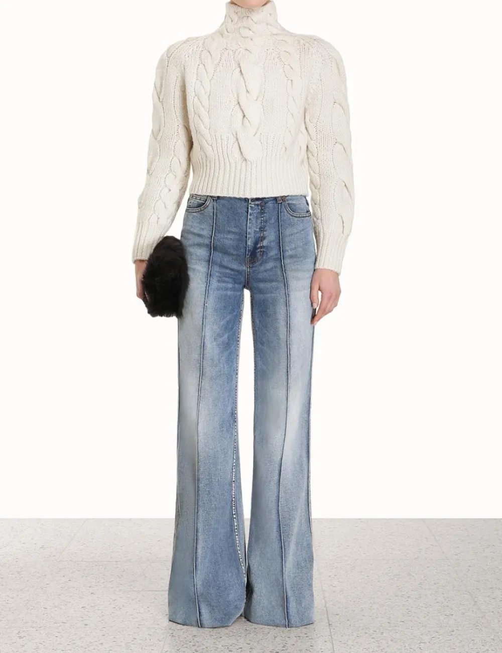 ZIMMERMANN Luminosity Cable Sweater-Women Clothing