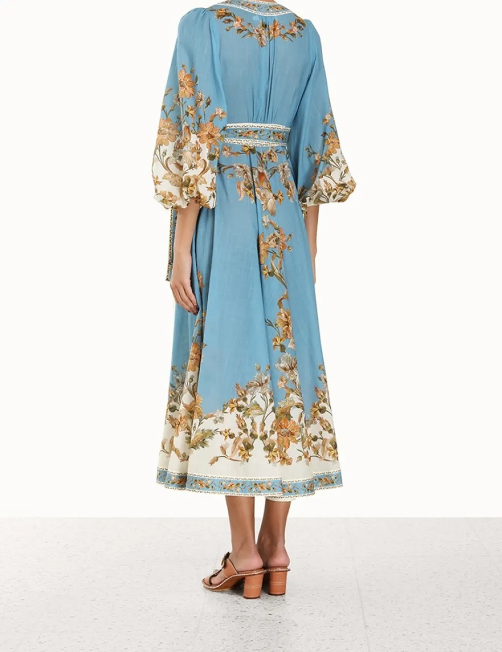 ZIMMERMANN Chintz Wrap Midi Dress-Women Dresses & Coverups