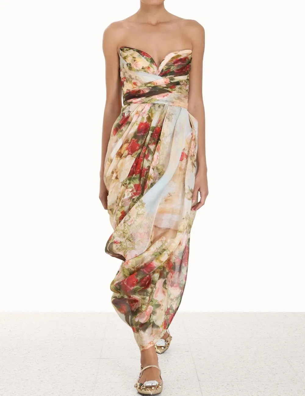 ZIMMERMANN Luminosity Strapless Midi-Women Dresses