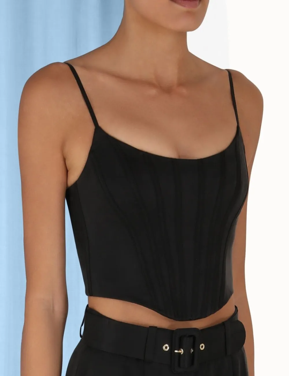 ZIMMERMANN Silk Corset Top-Women Tops