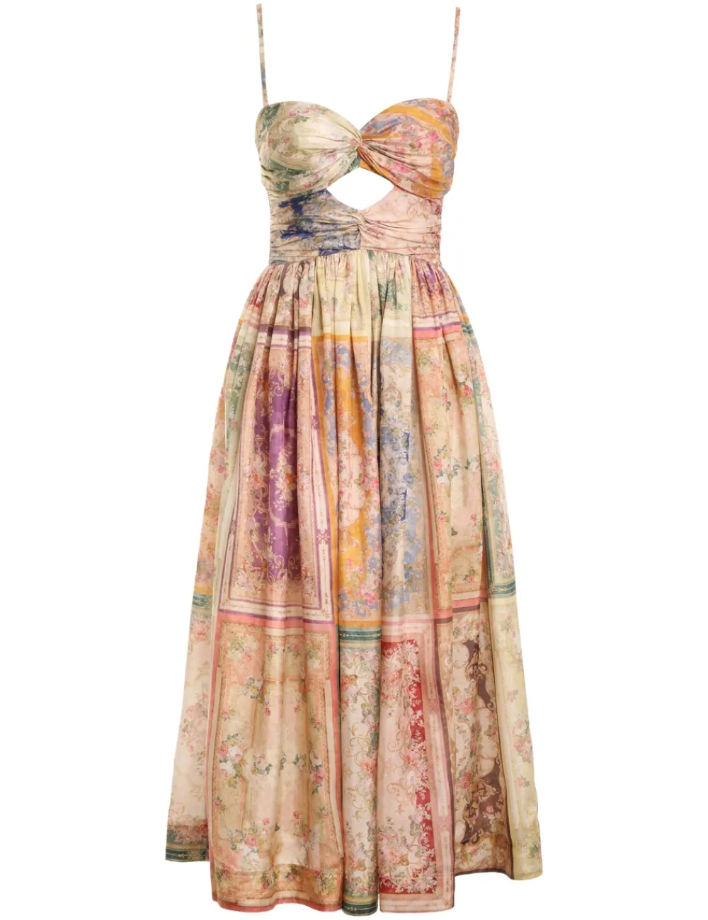 ZIMMERMANN August Tie Front Midi Dress-Women Clothing