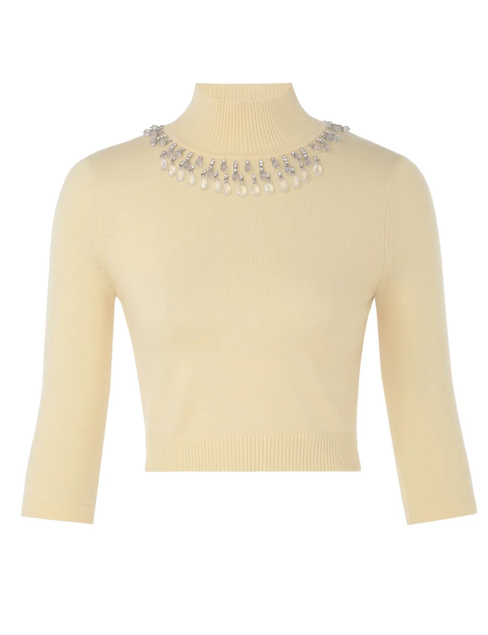 ZIMMERMANN Matchmaker High Neck Crop Top-Women Knitwear