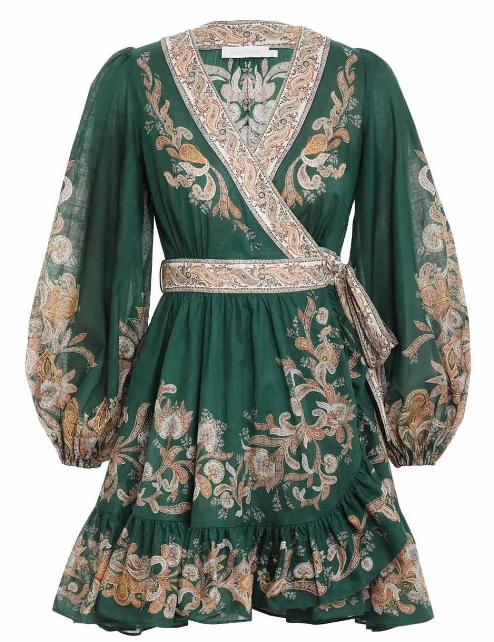 ZIMMERMANN Devi Wrap Mini Dress-Women Dresses & Coverups