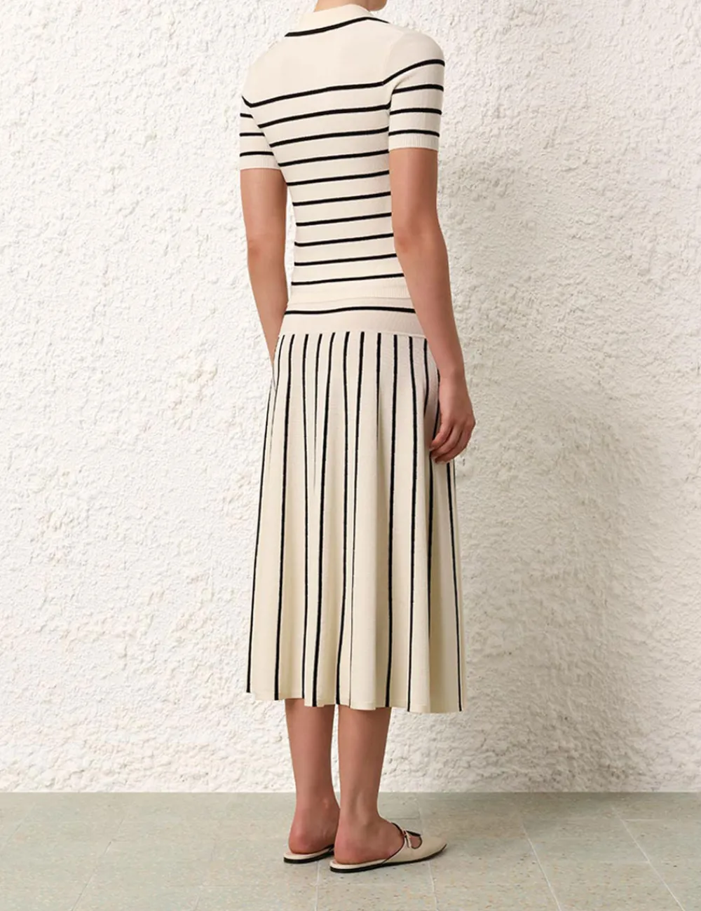 ZIMMERMANN Matchmaker Knit Stripe Polo-Women Tops