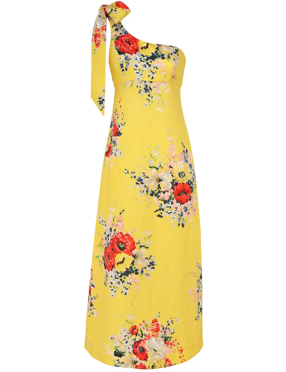 ZIMMERMANN Alight Asymmetric Midi Dress-Women Clothing