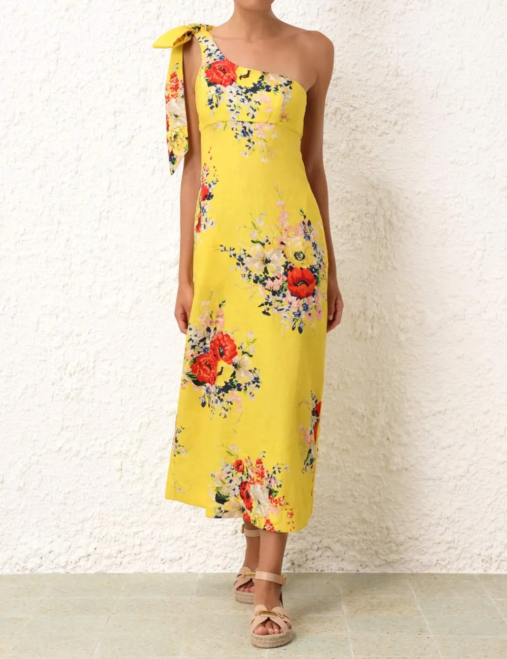 ZIMMERMANN Alight Asymmetric Midi Dress-Women Clothing