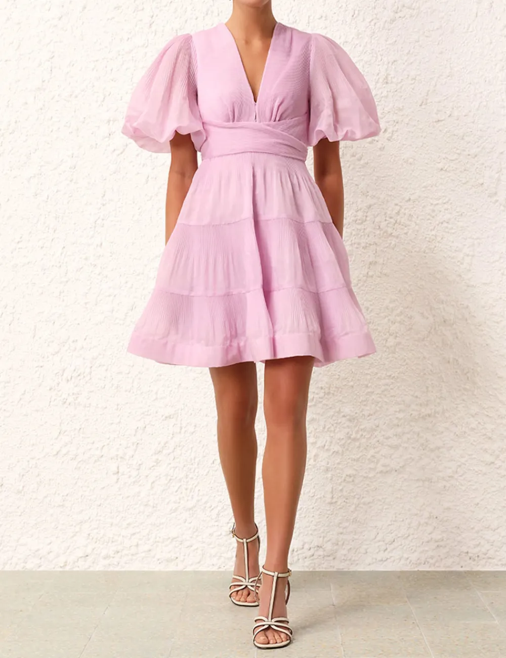 ZIMMERMANN Pleated Mini Dress-Women Dresses