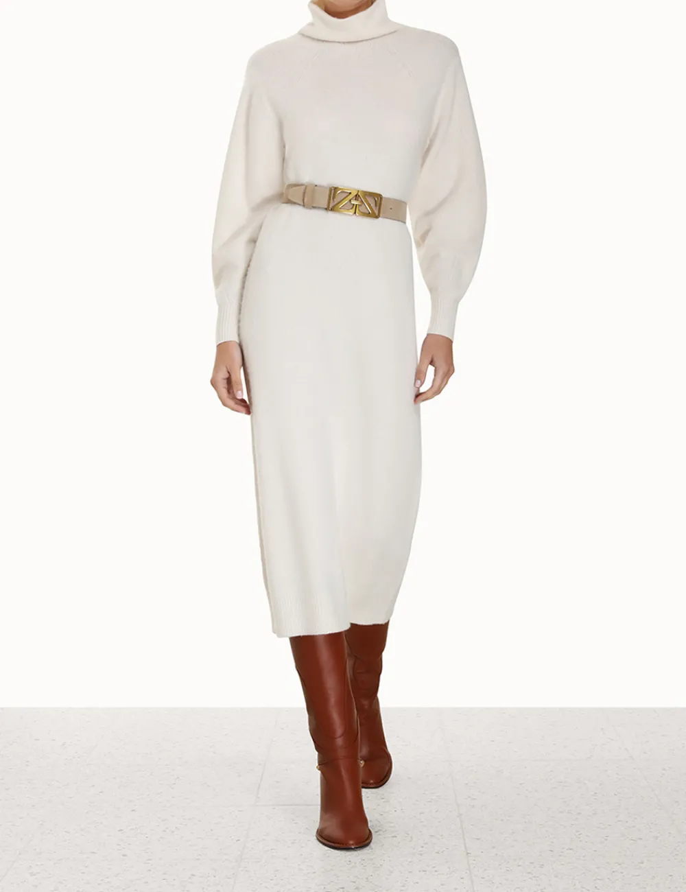 ZIMMERMANN Lyrical Brushed Wool Dress-Women Knitwear