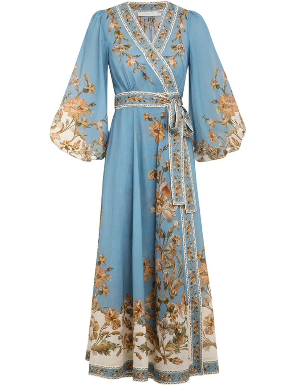 ZIMMERMANN Chintz Wrap Midi Dress-Women Clothing