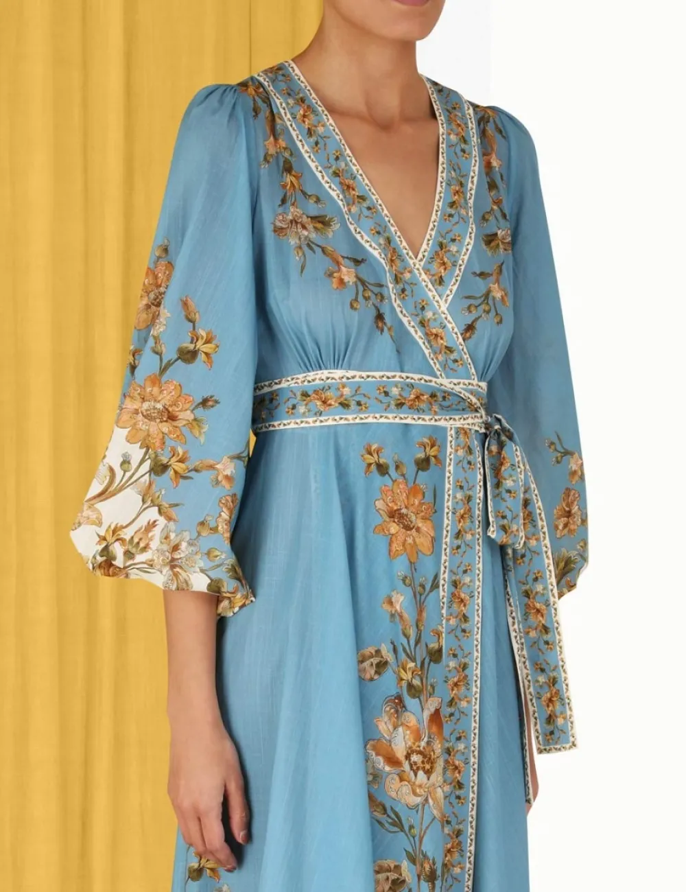ZIMMERMANN Chintz Wrap Midi Dress-Women Clothing