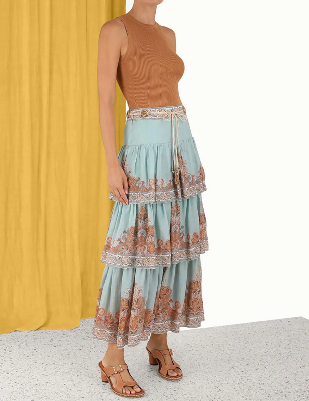 ZIMMERMANN Devi Tiered Skirt-Women Skirts