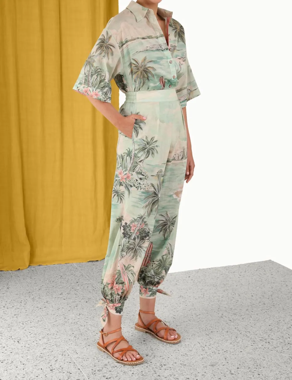 ZIMMERMANN Vacay Tied Track Pant-Women Clothing