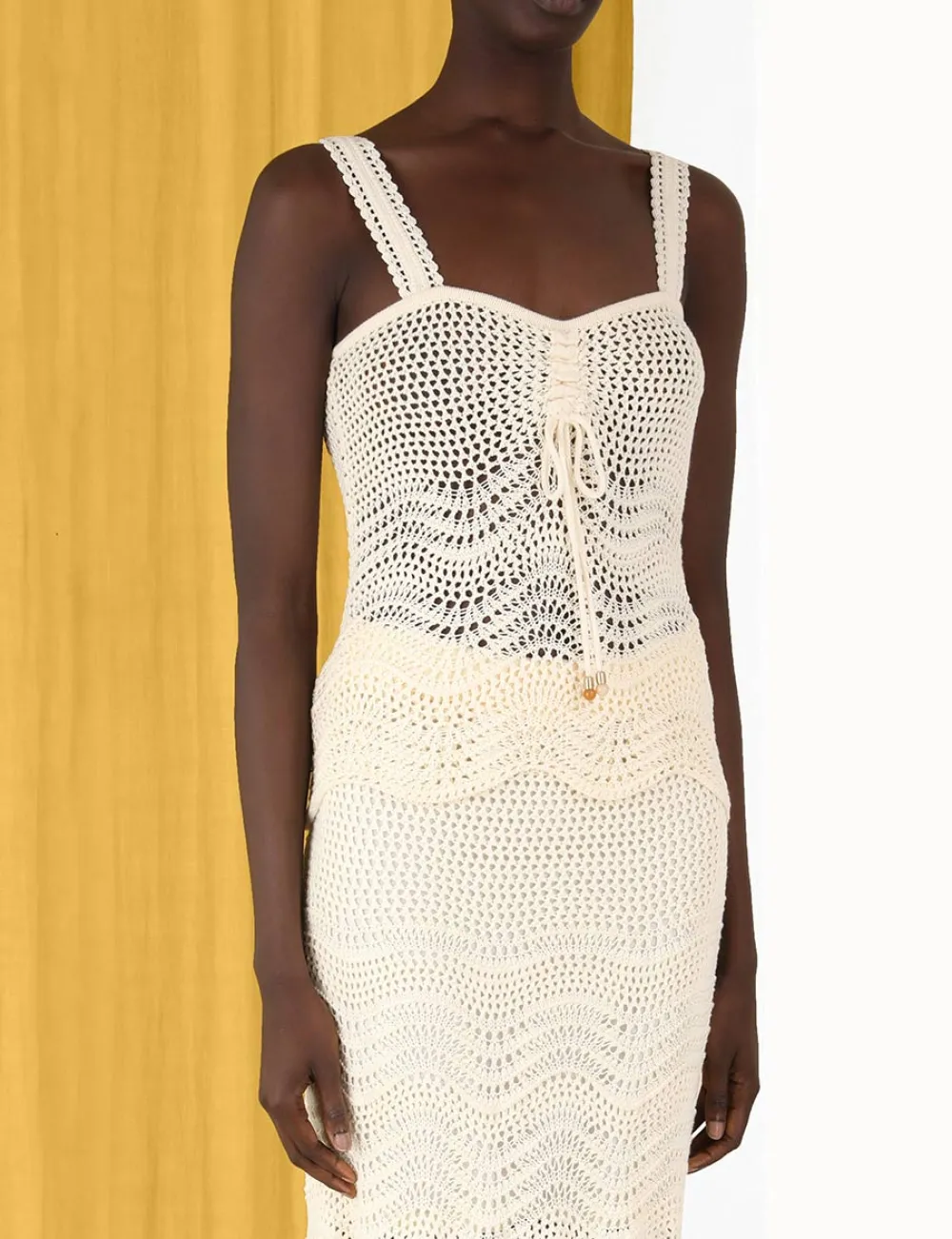 ZIMMERMANN Devi Textured Knit Tank-Women Knitwear