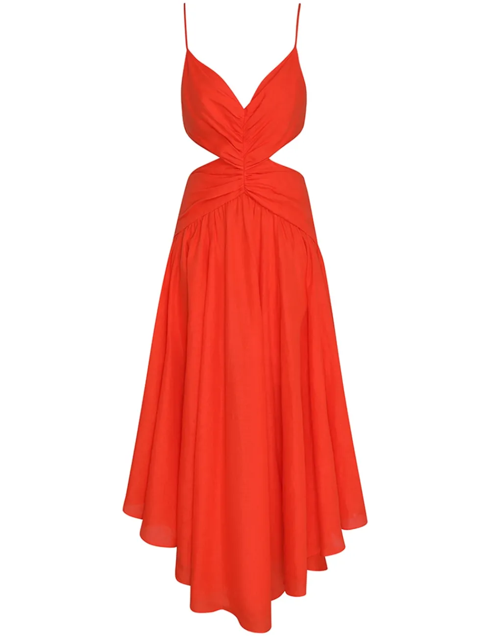 ZIMMERMANN Raie Plunge Cut Out Midi Dress-Women Dresses & Coverups