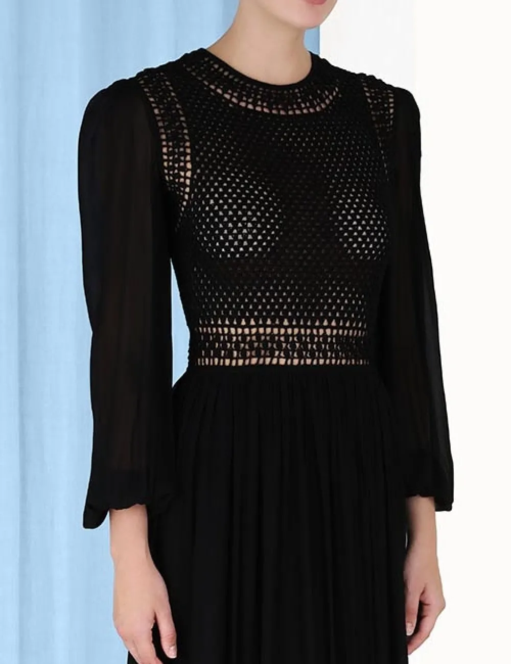 ZIMMERMANN Luminosity Crochet Bodice Midi-Women Dresses