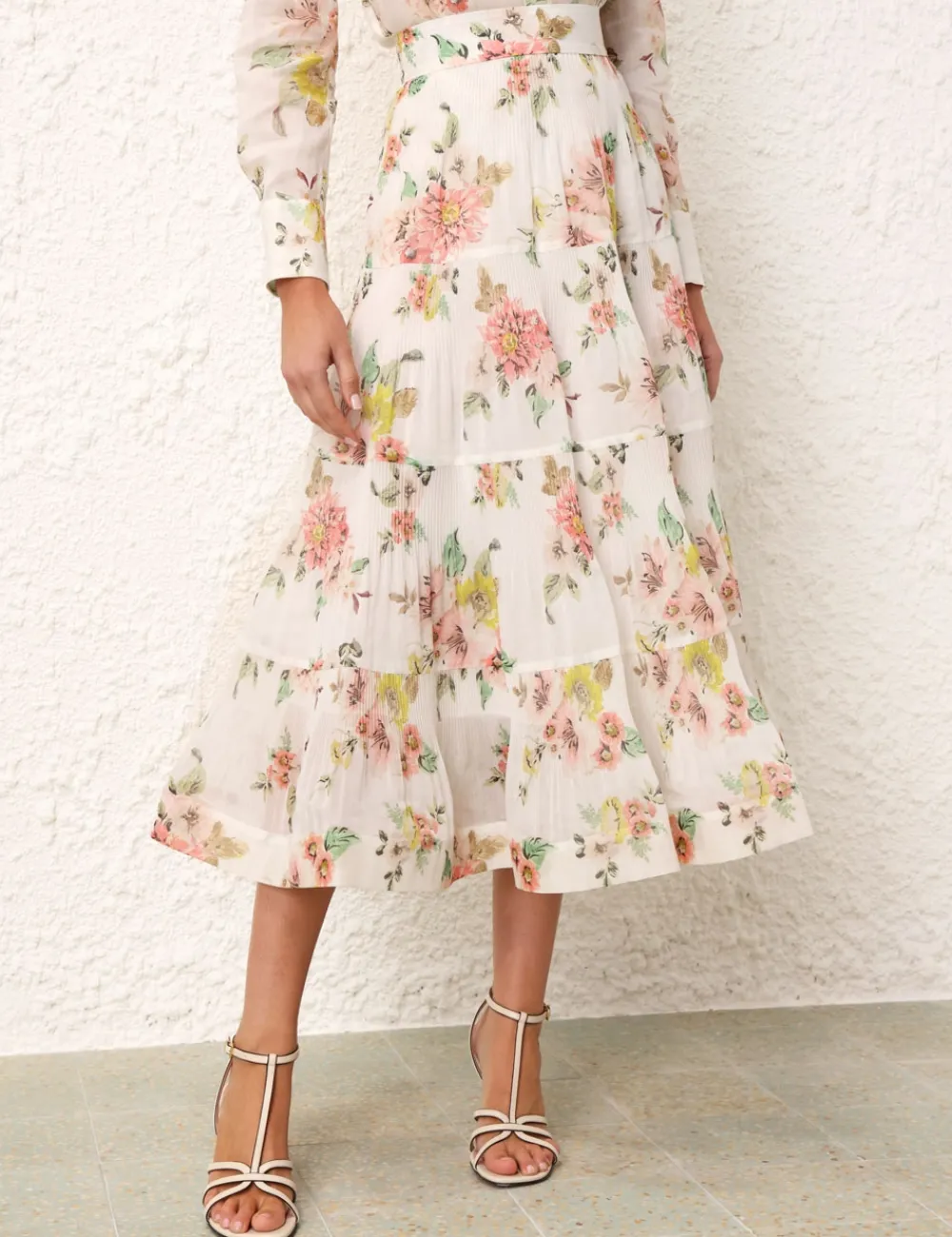 ZIMMERMANN Pleated Midi Skirt-Women Clothing