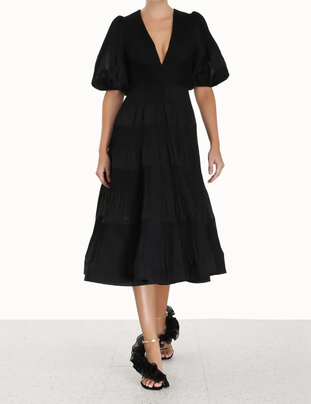 ZIMMERMANN Pleated Midi Dress-Women Dresses