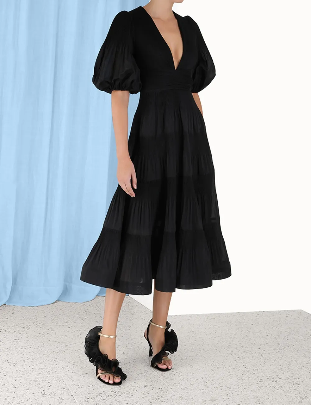 ZIMMERMANN Pleated Midi Dress-Women Dresses